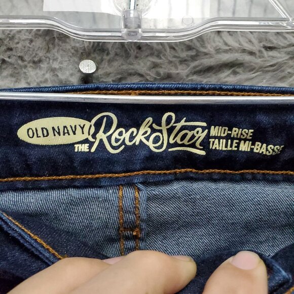 Old Navy Jeans Womens 16 Blue The Rockstar Mid-Rise Stretch Skinny - Picture 2 of 10